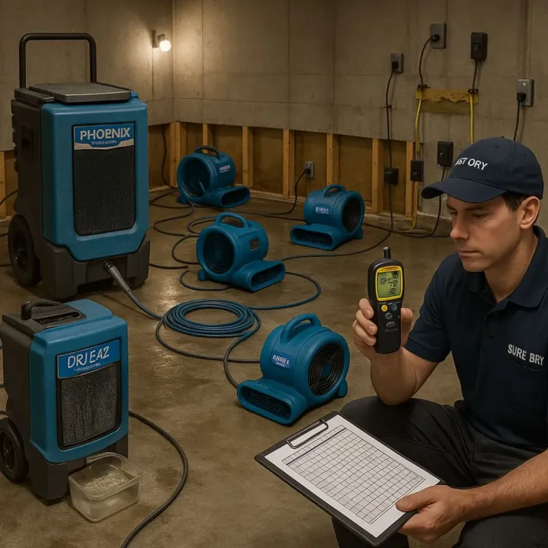 Structural Drying and Dehumidification process in June Park, FL